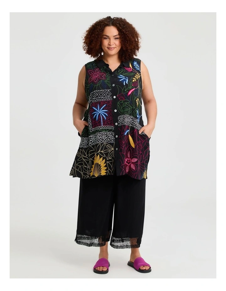 Mesh Trim Natural Pant Black image 5