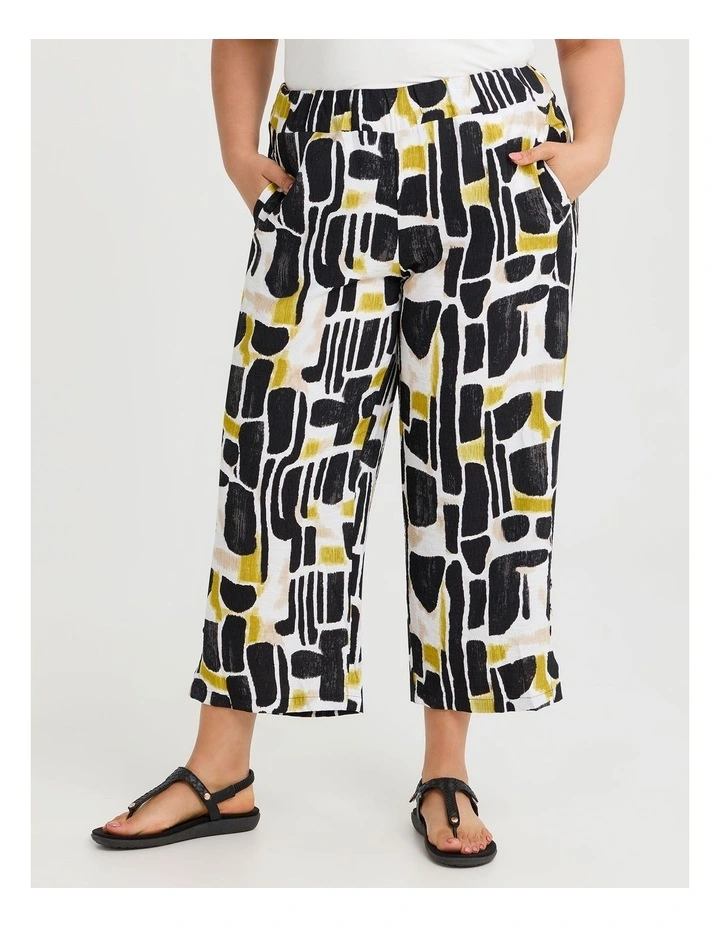 Abstract Natural Crop Pant Print image 1