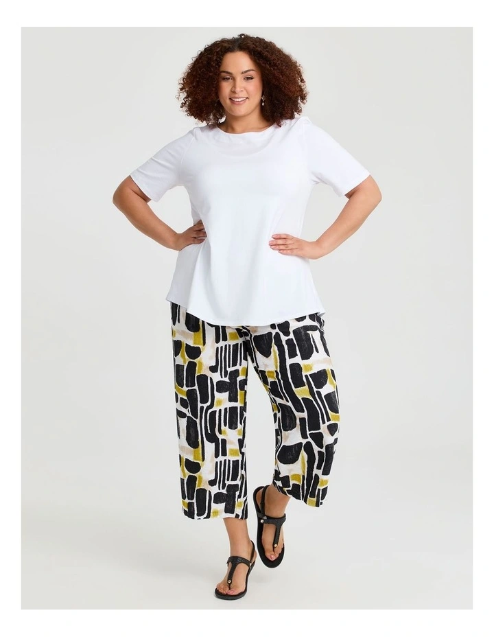 Abstract Natural Crop Pant Print image 3