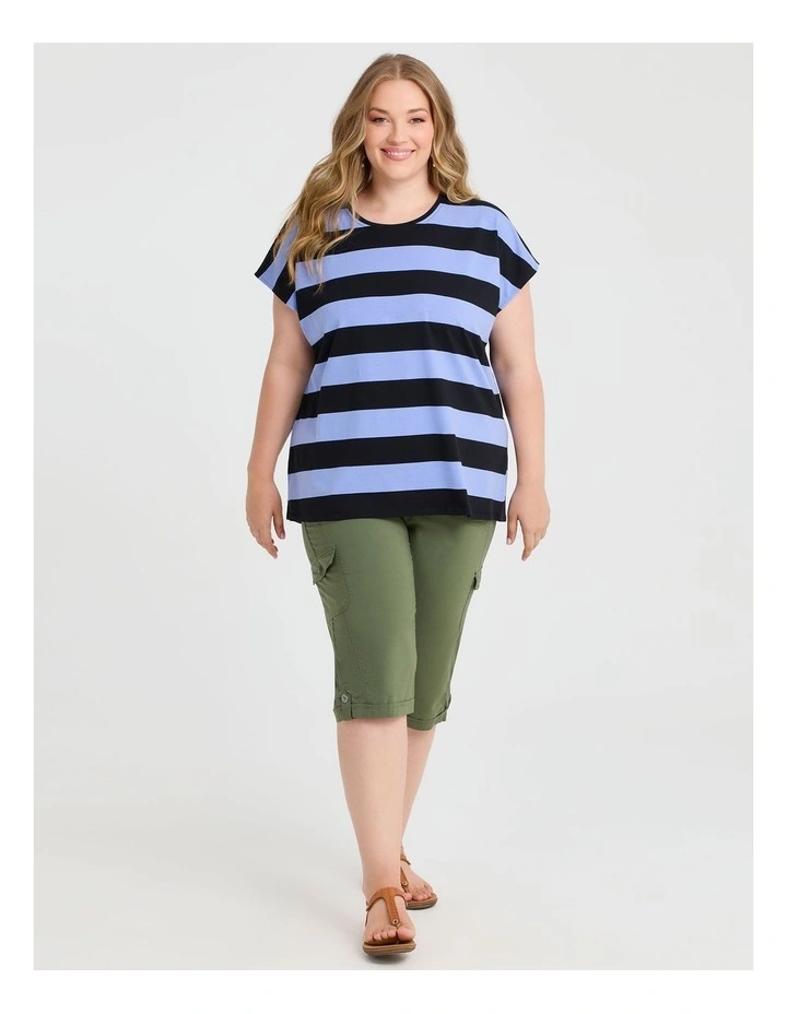 Castaway Rib Cargo Crop Pant in Willow Green image 3