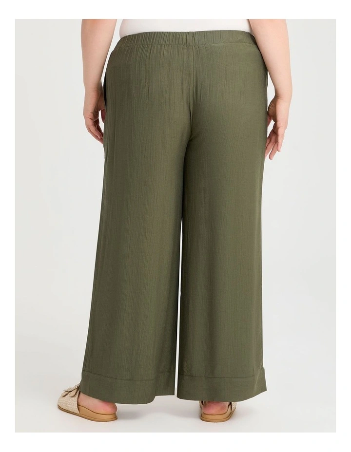 Natural Wide Leg Pant in Willow Green image 2