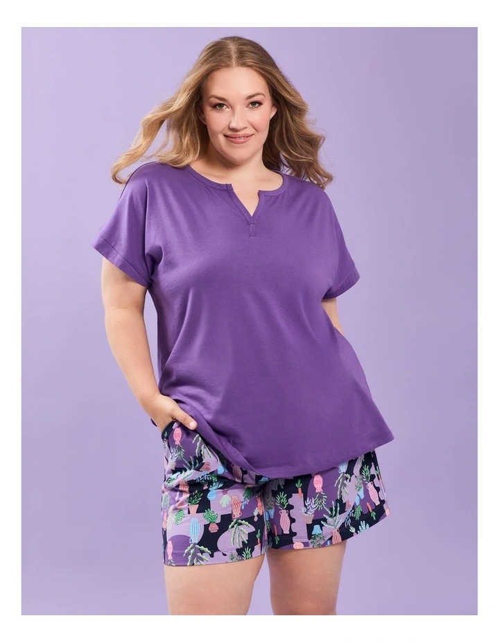 Australian Cotton Henley Pj Top Purple Opulence image 4