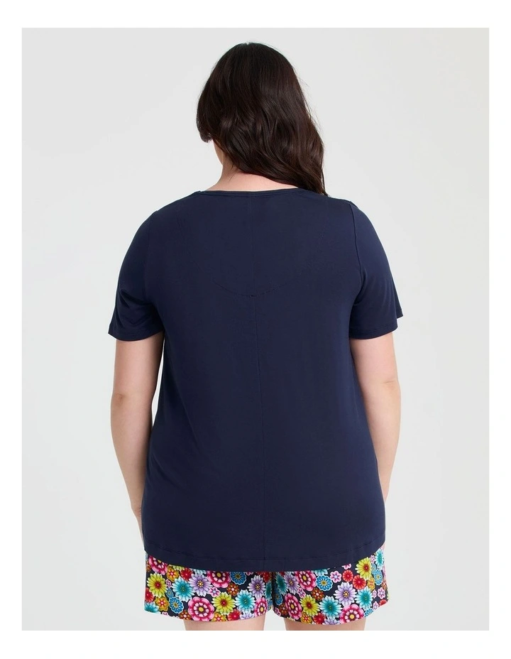 Catalina Benedict Pyjama Top in True Navy image 2