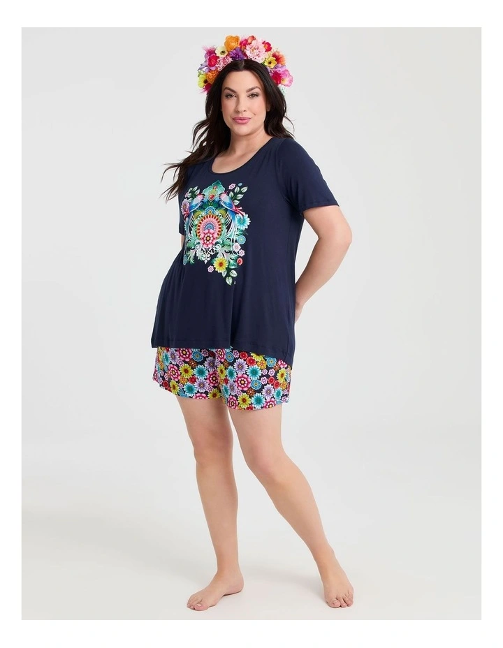 Catalina Benedict Floral Pyjama Shorts in Print image 3