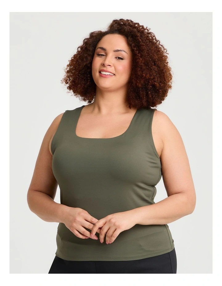 Tank Top With Shelf Bra in Olive image 1