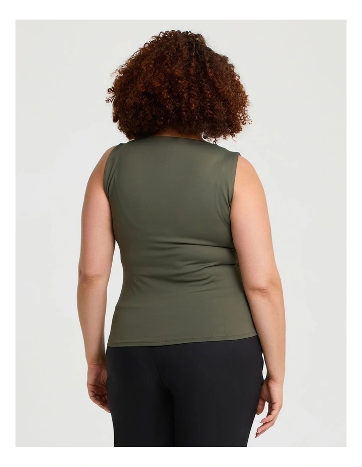 Tank Top With Shelf Bra in Olive image 2