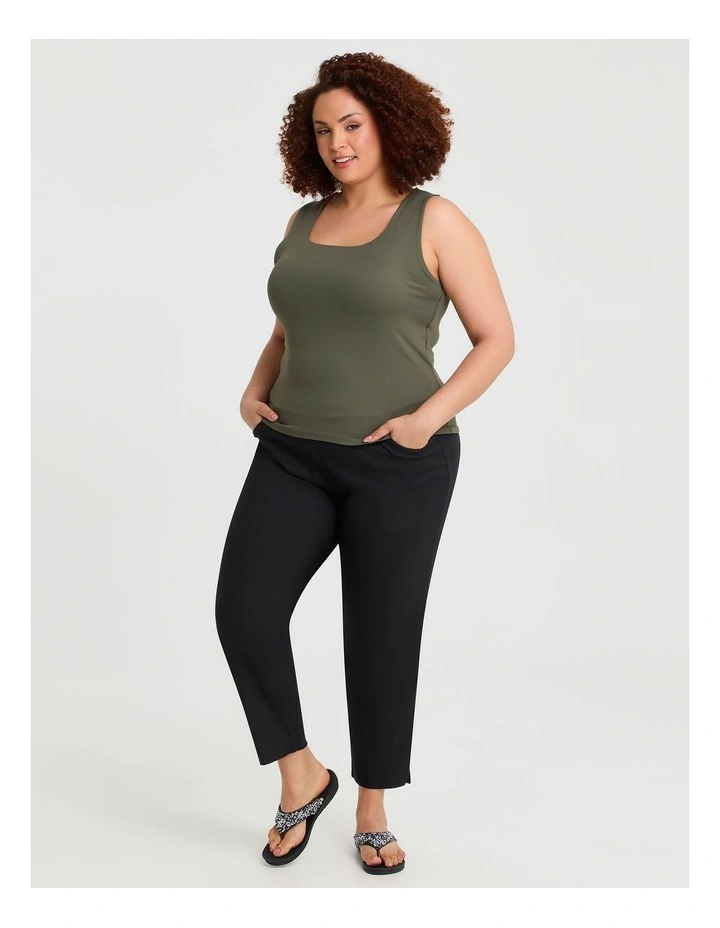 Tank Top With Shelf Bra in Olive image 3