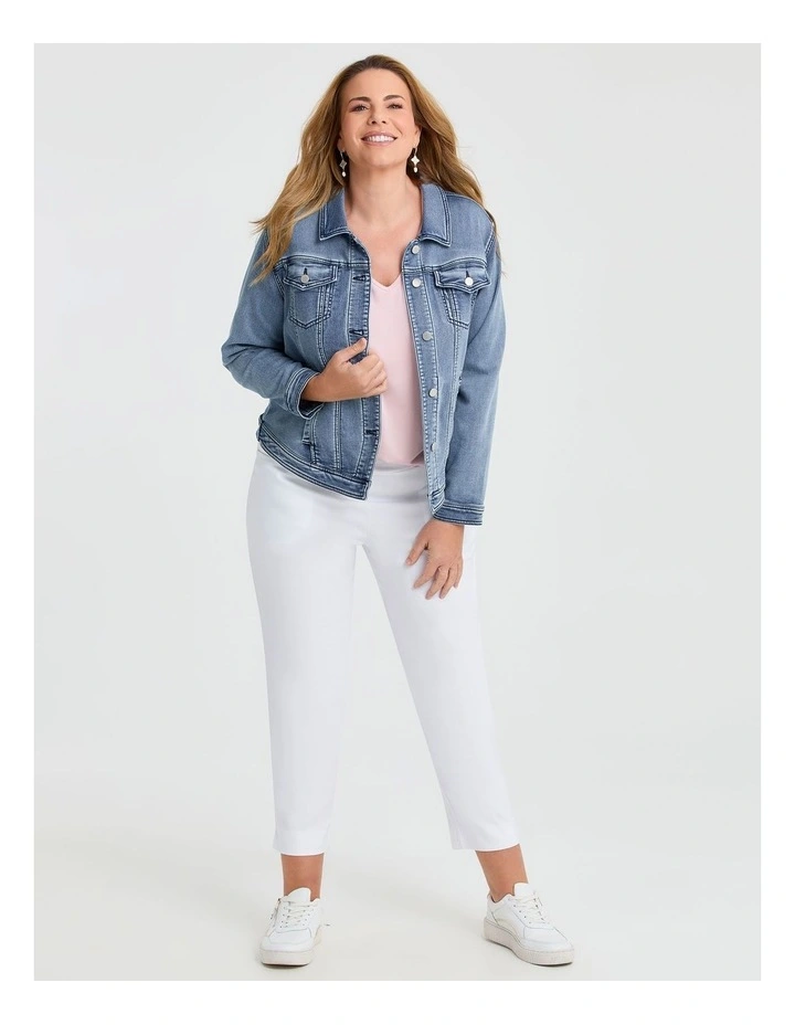 Bamboo Base V Neck Short Sleeve Top in Pink image 3