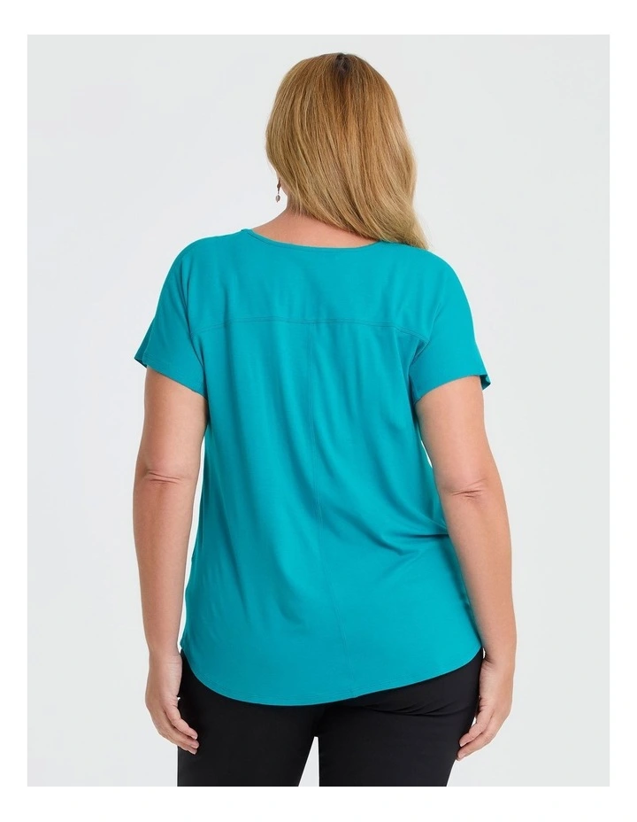 Natural Round Neck Everyday T-shirt in Tropical Teal image 2