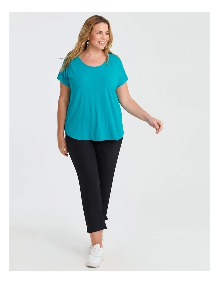 Natural Round Neck Everyday T-shirt in Tropical Teal image 3