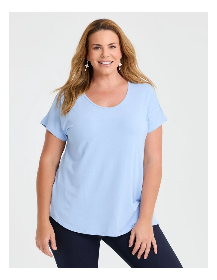 Natural Round Neck Everyday T-shirt in Powder Blue image 1