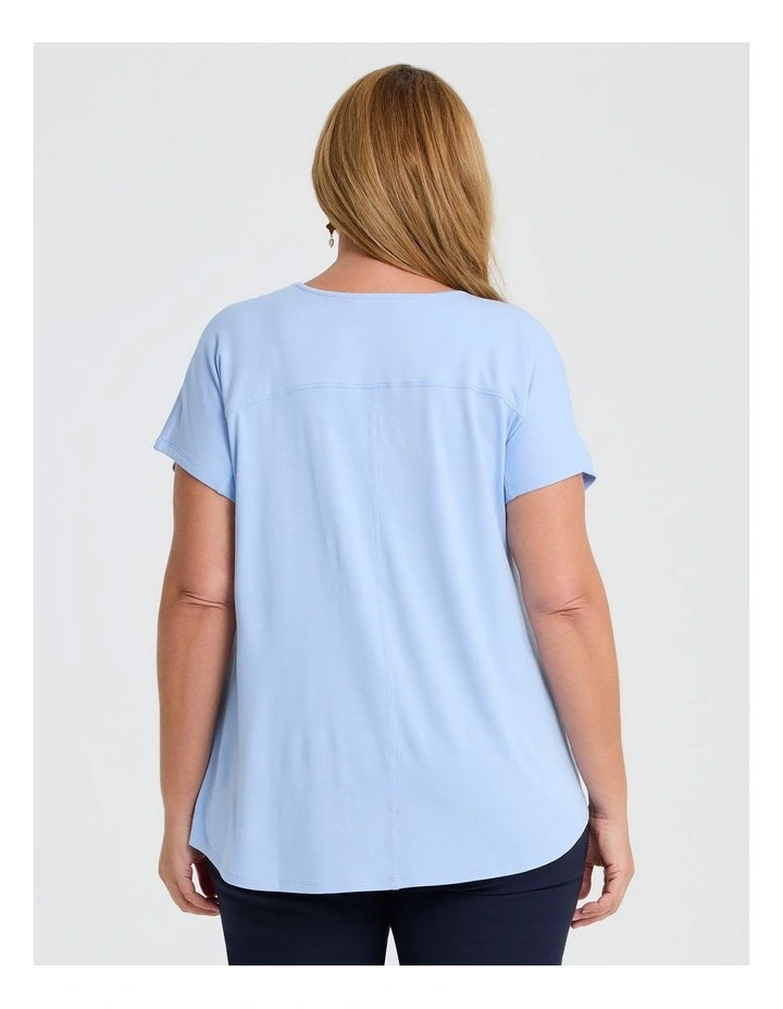 Natural Round Neck Everyday T-shirt in Powder Blue image 2