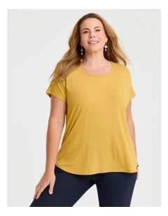 Natural Round Neck Everyday T-shirt in Sunlit Glow