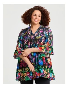 Natural Iris Top in Print