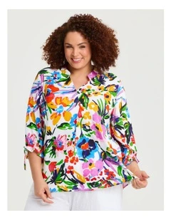 Natural Summer Abstract Top Print