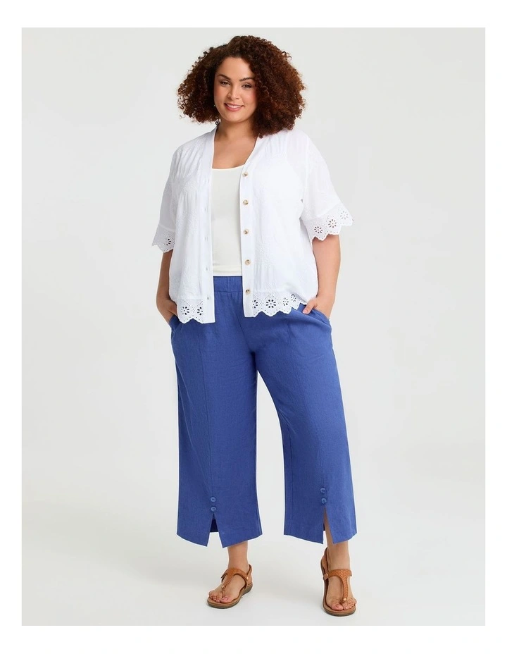 Natural Layla Embroidery Top in White image 3