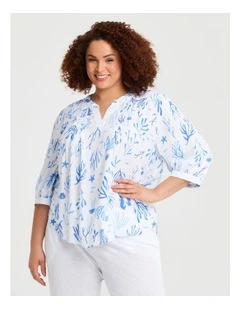 Natural Coastal Top Print