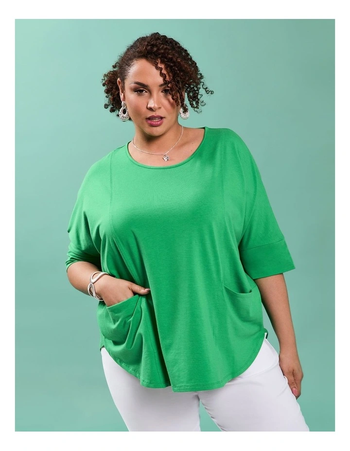 Pima Cotton Traveller Top Holly Green image 4