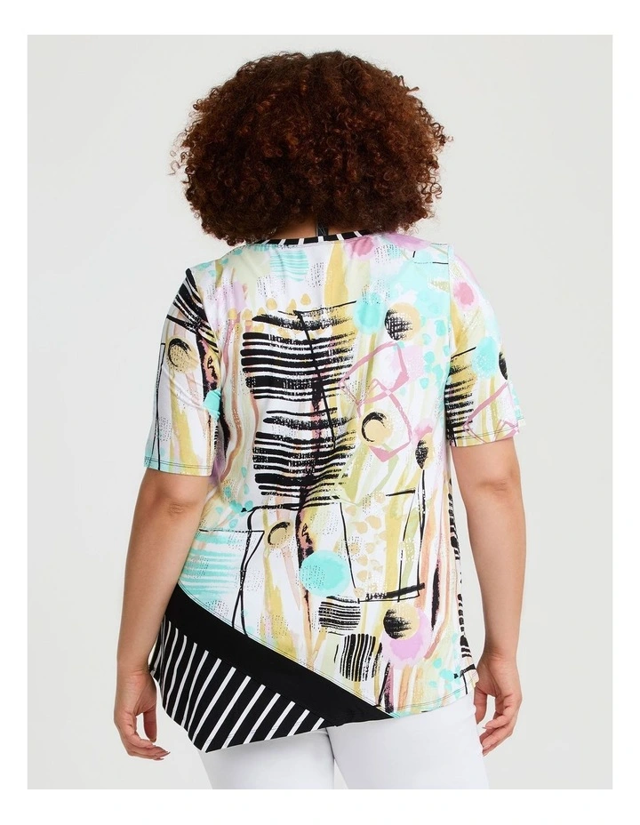 Abstract Spot Natural Spliced Top Print image 2