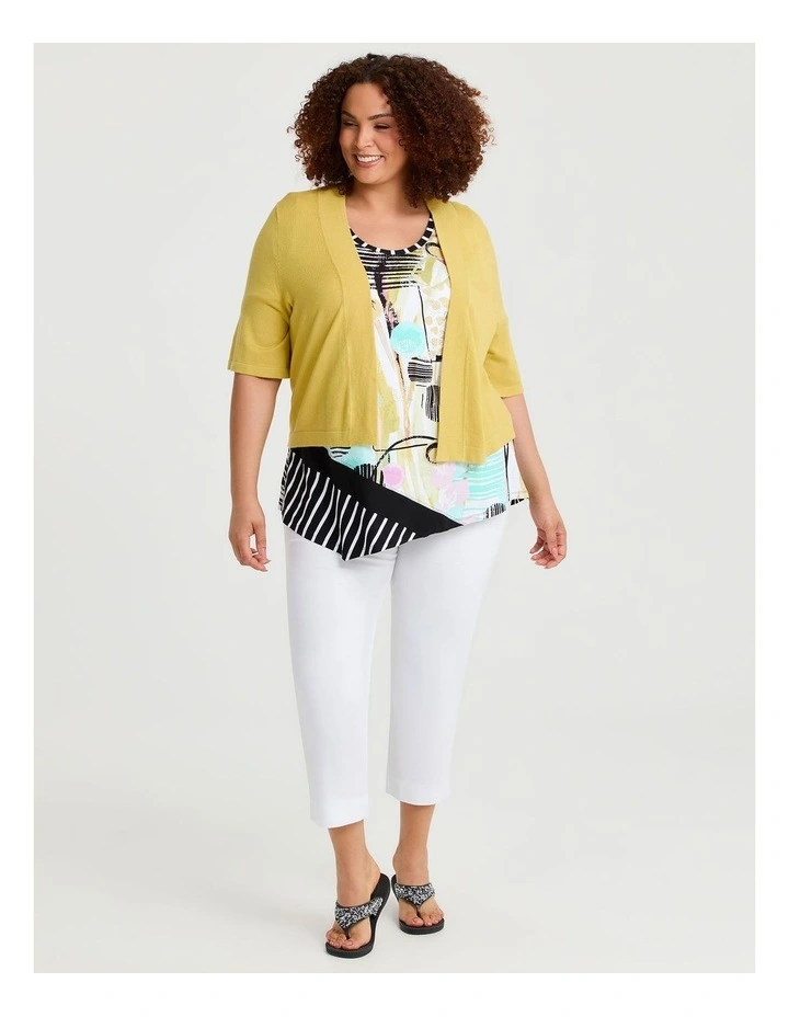 Abstract Spot Natural Spliced Top Print image 4