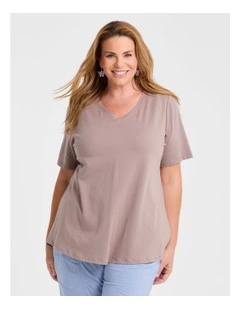 Organic Cotton V-neck T-shirt Coconut