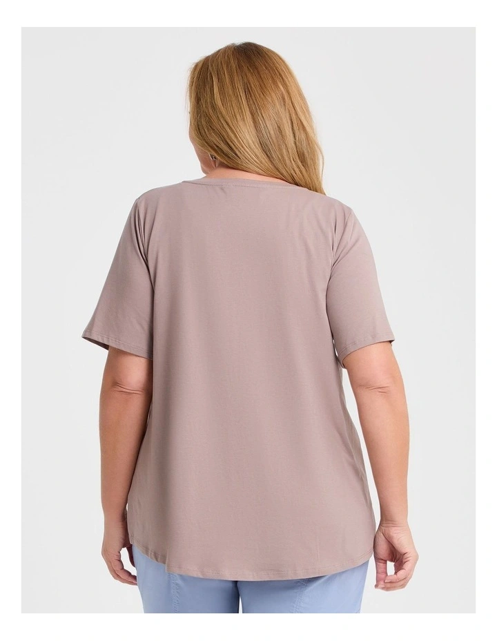 Organic Cotton V-neck T-shirt Coconut image 2