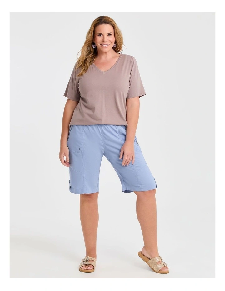 Organic Cotton V-neck T-shirt Coconut image 3