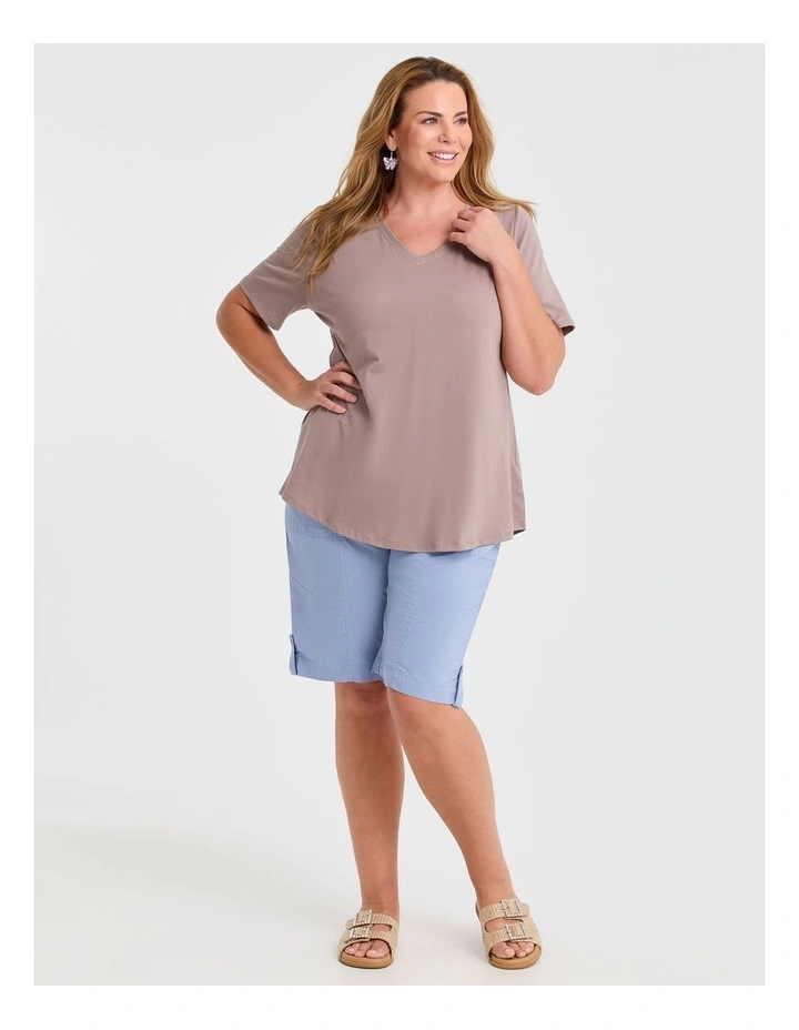 Organic Cotton V-neck T-shirt Coconut image 4