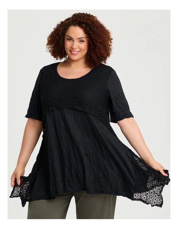 Bamboo Sanctuary Tunic in Black image 1