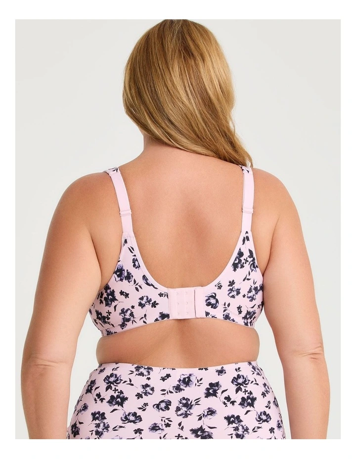 Lace Trim Underwire Bra in Nude Floral image 2