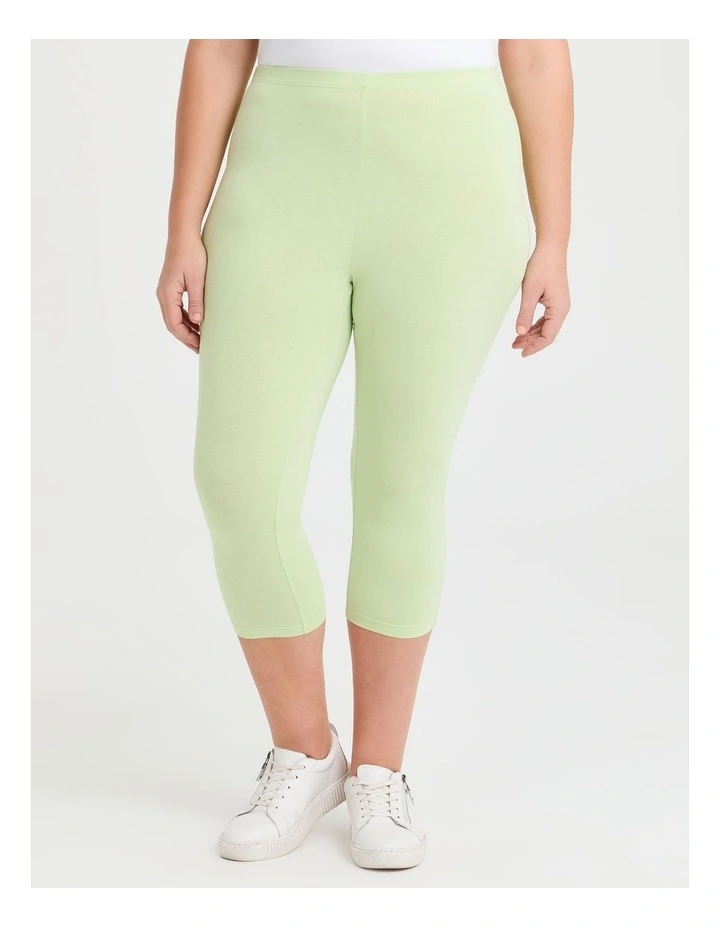 Good Earth Australian Cotton Crop Legging in Green image 1