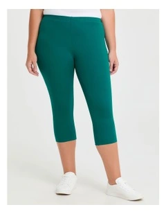 Good Earth Australian Cotton Crop Legging in Green