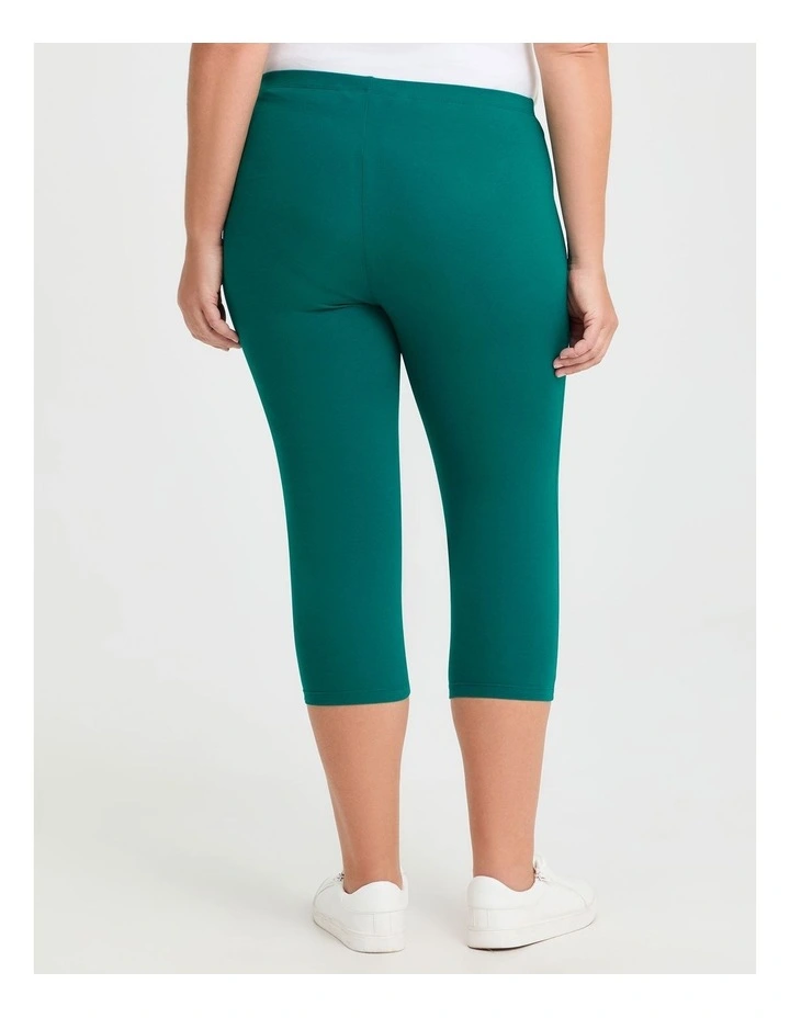 Good Earth Australian Cotton Crop Legging in Green image 2