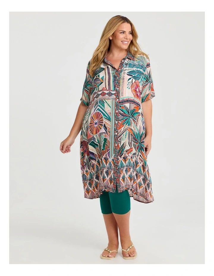 Good Earth Australian Cotton Crop Legging in Green image 3