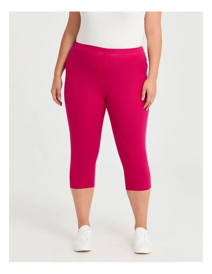 Australian Cotton Crop Legging Raspberry Pink image 1