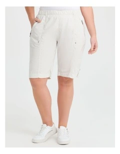 Zip Pocket Cargo Short in White