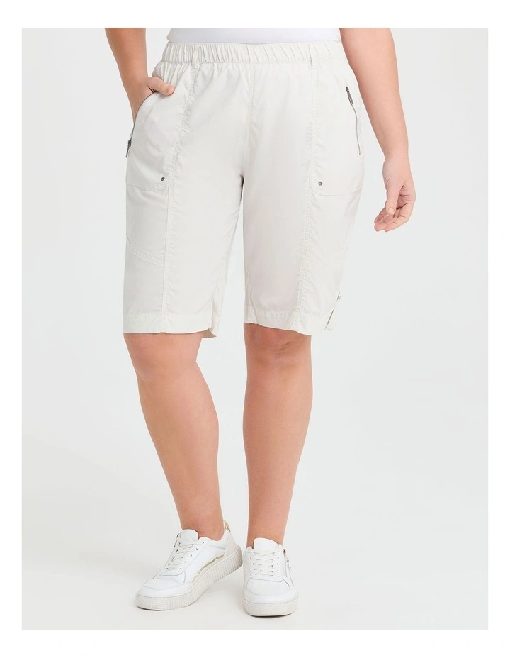 Zip Pocket Cargo Short in White image 1