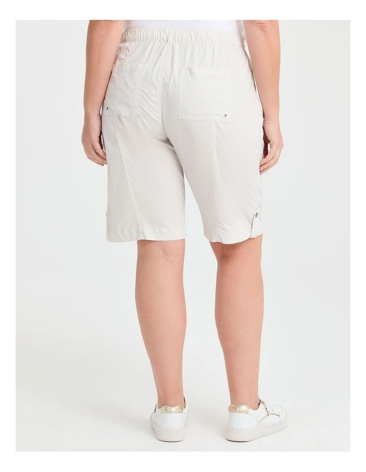Zip Pocket Cargo Short in White image 2