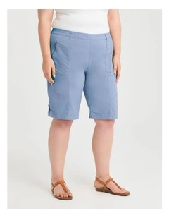 Zip Pocket Cargo Short in Dusty Blue