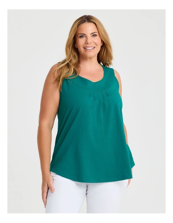 Good Earth Australian Cotton Element Tank in Green image 1