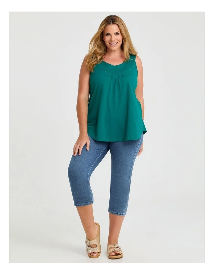 Good Earth Australian Cotton Element Tank in Green image 3