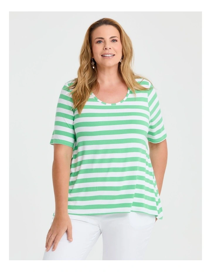 Natural Stripe Essential T-shirt in Multi image 1