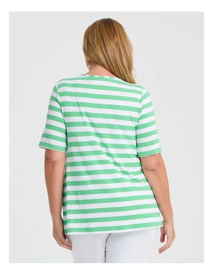Natural Stripe Essential T-shirt in Multi image 2