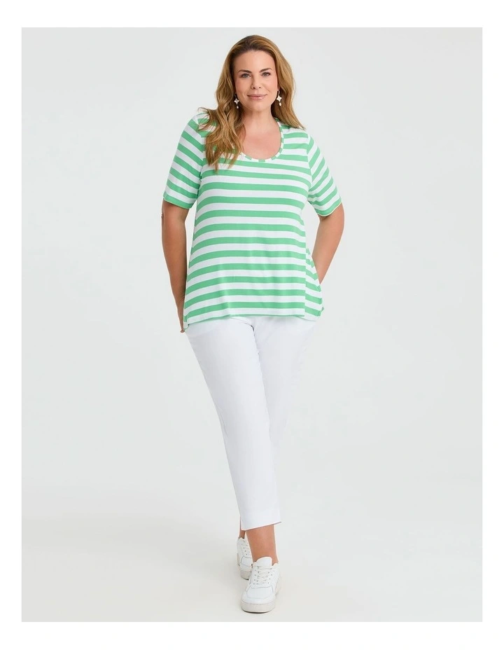 Natural Stripe Essential T-shirt in Multi image 3