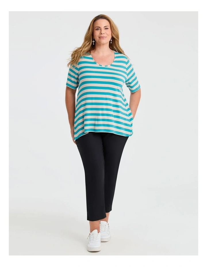 Natural Stripe Essential T-shirt in Multi image 3