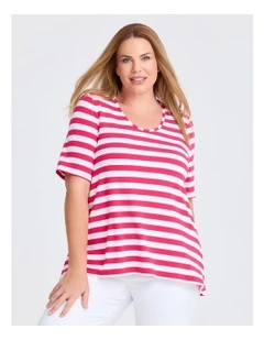 Natural Stripe Essential T-Shirt in Multi