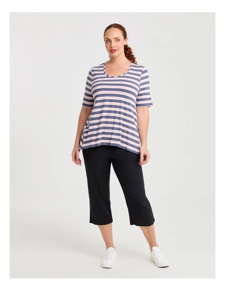 Natural Stripe Essential T-shirt in Multi image 3