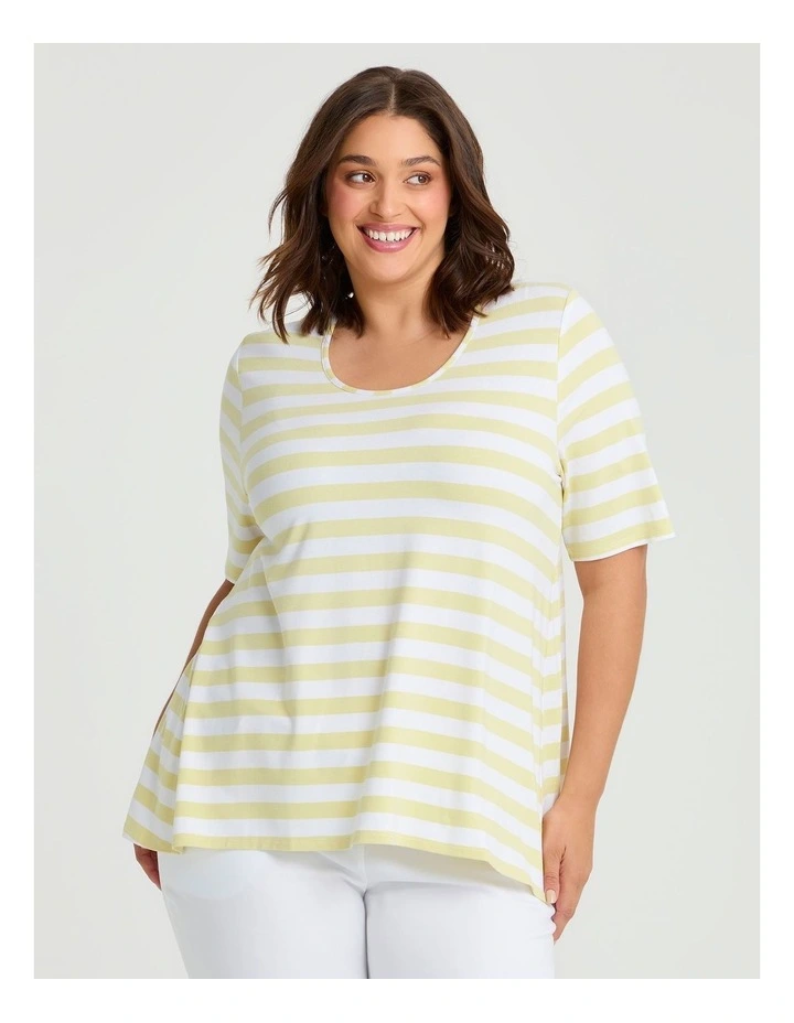 Natural Stripe Essential T-shirt in Multi image 1