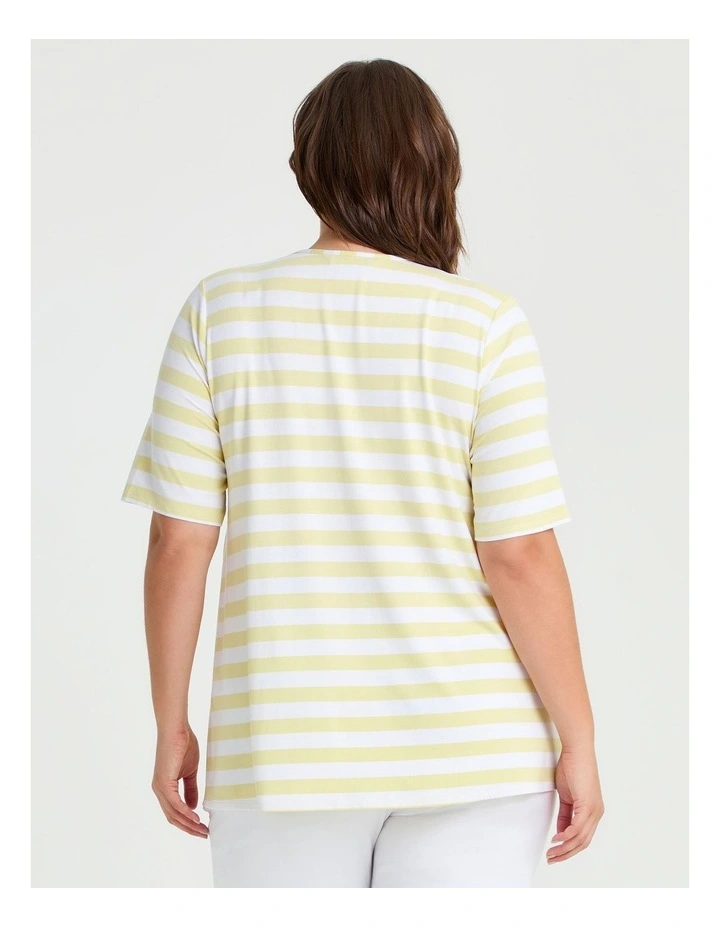 Natural Stripe Essential T-shirt in Multi image 2
