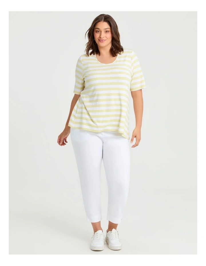 Natural Stripe Essential T-shirt in Multi image 3